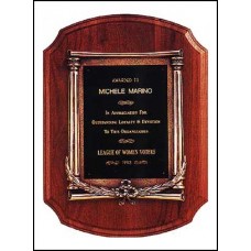 P1438 Solid American walnut plaque with an antique bronze casting.